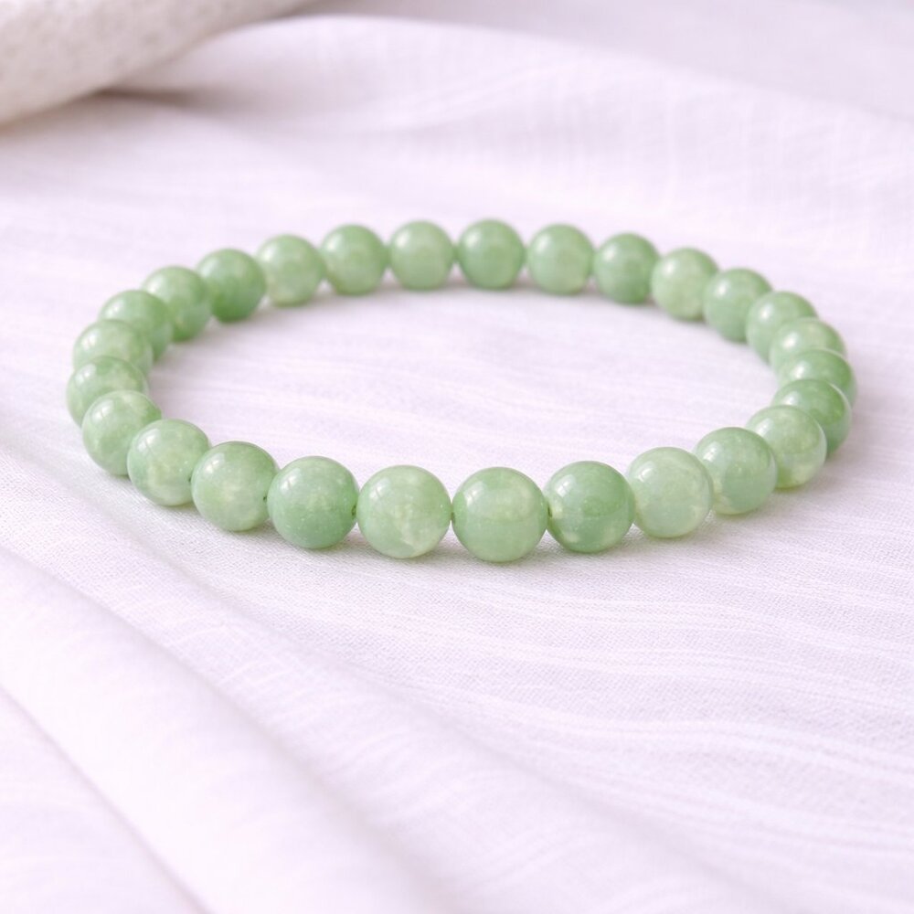 Burmese Jade Gemstone Bracelet 8MM Beads Stretch Crystal Jewelry - Picture 4 of 10